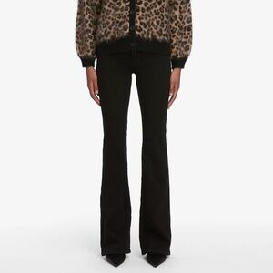 New Frame Denim The Icon High Rise Flare Jeans in Black 27